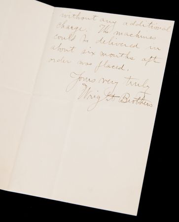 Lot #6001 Wilbur Wright Autograph Letter Signed,