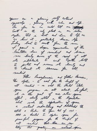 Lot #6273 Jim Irwin Handwritten 'Labor Day' Speech from the Apollo 15 Post-Flight Tour: 