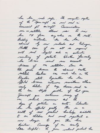Lot #6273 Jim Irwin Handwritten 'Labor Day' Speech from the Apollo 15 Post-Flight Tour: 