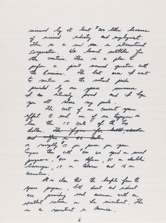 Lot #6273 Jim Irwin Handwritten 'Labor Day' Speech from the Apollo 15 Post-Flight Tour: 