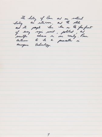 Lot #6273 Jim Irwin Handwritten 'Labor Day' Speech from the Apollo 15 Post-Flight Tour: 