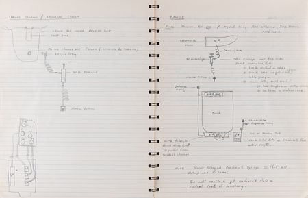 Lot #6043 Gordon Cooper’s Mercury-Atlas 9 Notebook - Over 20 Pages of Handwritten Notes and Sketches for the Faith 7 Capsule - Image 3