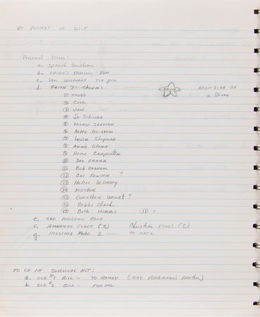 Lot #6043 Gordon Cooper’s Mercury-Atlas 9 Notebook - Over 20 Pages of Handwritten Notes and Sketches for the Faith 7 Capsule - Image 5