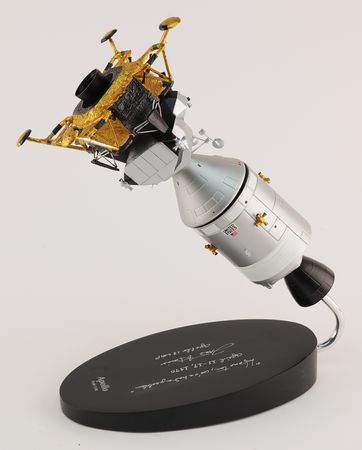 Lot #6217 Fred Haise Signed Apollo Spacecraft (CSM and LM) Model - Image 3