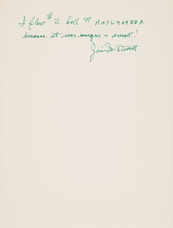 Lot #6059 Gemini 4 Flown $2 Dollar Bill, Signed by Jim McDivitt - PMG EF 40 - Image 4