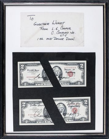 Lot #6066 Gemini 5 Flown $2 Dollar Bill Halves,
