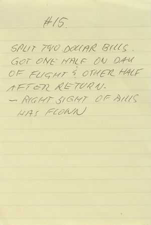 Lot #6066 Gemini 5 Flown $2 Dollar Bill Halves, Signed by Charles Conrad and Gordon Cooper for Padleader Guenter Wendt - Image 2