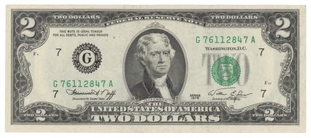 Lot #6466 Blue Origin NS-13 Flown $2 Dollar Bill