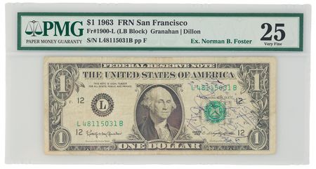 Lot #6029 X-15 Flight 138 Flown $1 Dollar Bill,