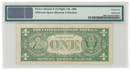 Lot #6029 X-15 Flight 138 Flown $1 Dollar Bill, Signed by Joe Engle - PMG VF 25 - Image 2