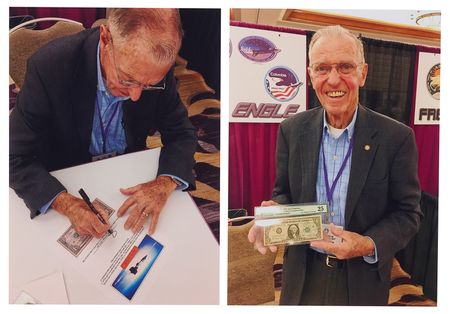 Lot #6029 X-15 Flight 138 Flown $1 Dollar Bill, Signed by Joe Engle - PMG VF 25 - Image 5