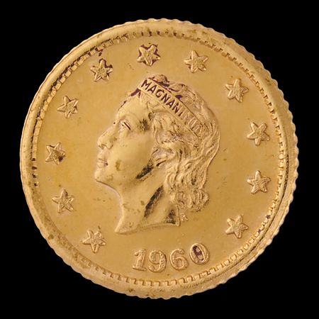 Lot #6067 Gemini 5 Flown 'One Celeston' Gold Coin - From the Personal Collection of Gordon Cooper - Image 2