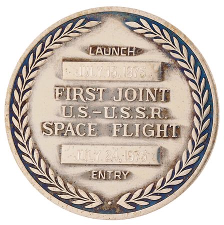 Lot #6374 Apollo-Soyuz Unflown Robbins Medallion - From the Personal Collection of Tom Stafford - Image 2