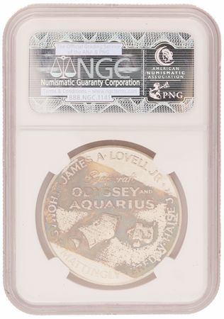 Lot #6211 Apollo 13 Franklin Mint Medallion - From the Personal Collection of James Lovell - NGC MS 64 - Image 2