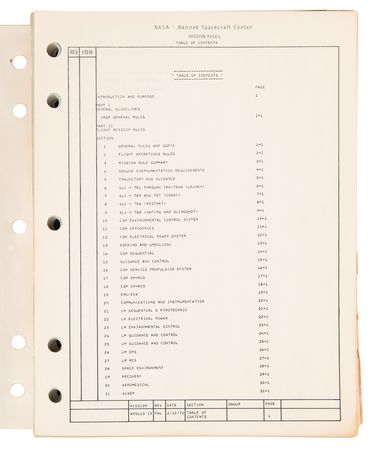 Lot #6215 Apollo 13 'Final Flight Mission Rules' Manual - Image 2