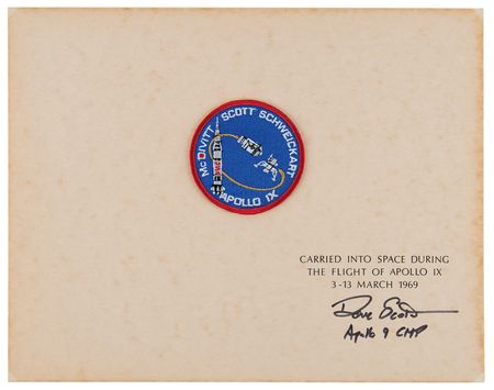 Lot #6118 Apollo 9 Flown Patch Presentation -