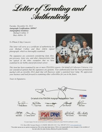 Lot #6165 Buzz Aldrin and Michael Collins Signed Photograph - Image 2