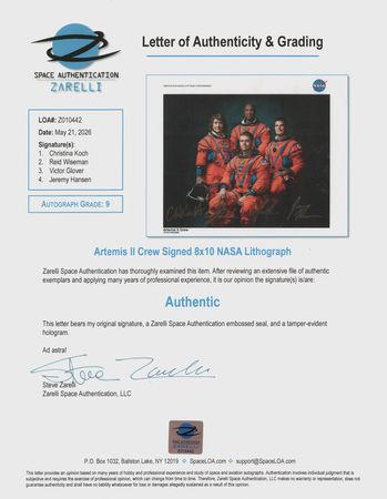 Lot #6464 Artemis II Signed Photograph - Image 3