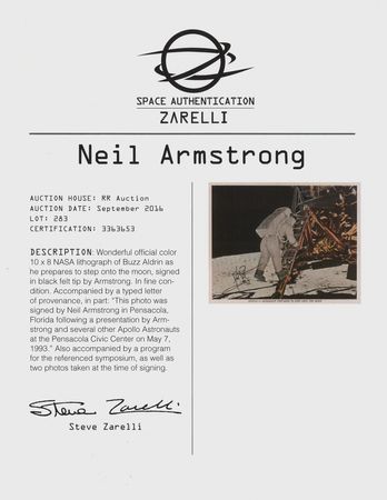 Lot #6143 Neil Armstrong Signed Photograph - Image 3