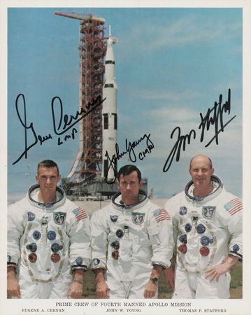 Lot #6115 Apollo 10 Crew-Signed Photograph