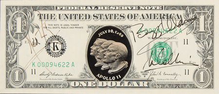 Lot #6144 Apollo 11 Crew-Signed $1 Dollar Bill - Image 2