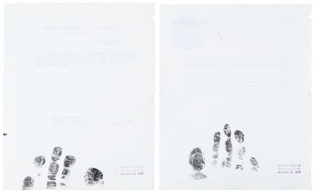 Lot #6032 Ham the Chimpanzee (2) NASA Photographs with Ink Hand Impressions Taken After His Mercury-Redstone 2 Mission - Image 2