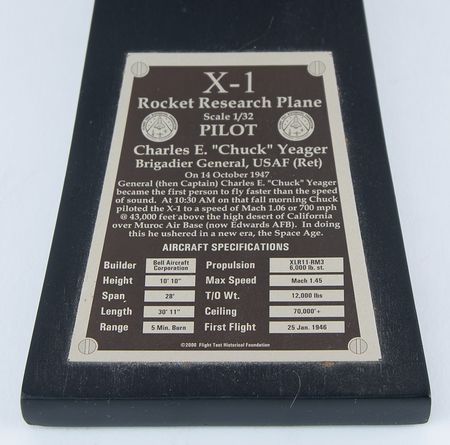 Lot #6012 Chuck Yeager Signed ‘Glamorous Glennis’ Bell X-1 Model - Image 4