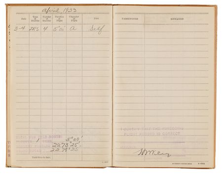 Lot #6005 Frank C. McCord Archive of (3) U.S. Navy Flight Logbooks, Culminating in the Final Flight Record Before the USS Akron Disaster (1927–1933) - Image 2
