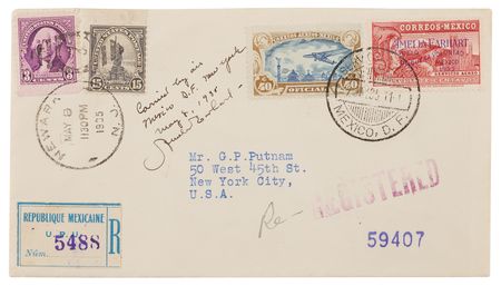 Lot #6008 Amelia Earhart Signed Flown Airmail