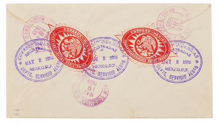 Lot #6008 Amelia Earhart Signed Flown Airmail Cover Carried on Her Historic Solo Mexico City-to-Newark Flight (May 8-9, 1935) - Image 2