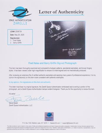 Lot #6222 Fred Haise and Gerry Griffin Signed Oversized Photograph - Image 2