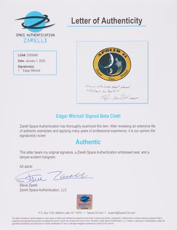 Lot #6226 Apollo 14 Flown Beta Patch - Flight-Certified by Edgar Mitchell - Image 2