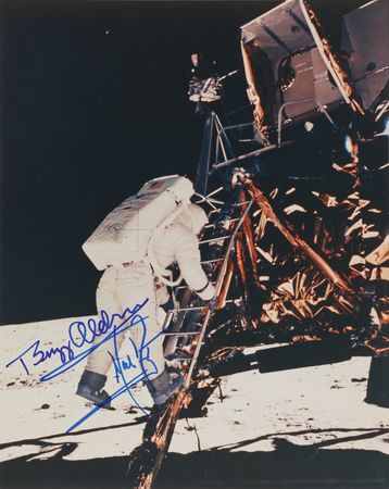 Lot #6179 Neil Armstrong and Buzz Aldrin Signed Photograph - Image 1