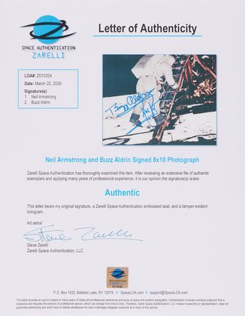 Lot #6179 Neil Armstrong and Buzz Aldrin Signed Photograph - Image 2