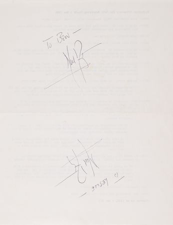 Lot #6176 Neil Armstrong Twice-Signed Itinerary for First Flights Filming at Carswell Air Force Base (1991) - Image 2