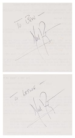 Lot #6176 Neil Armstrong Twice-Signed Itinerary for First Flights Filming at Carswell Air Force Base (1991) - Image 1