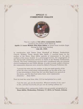 Lot #6147 Buzz Aldrin Signed Apollo 11 Lunar Communion Chalice Replica - Image 7