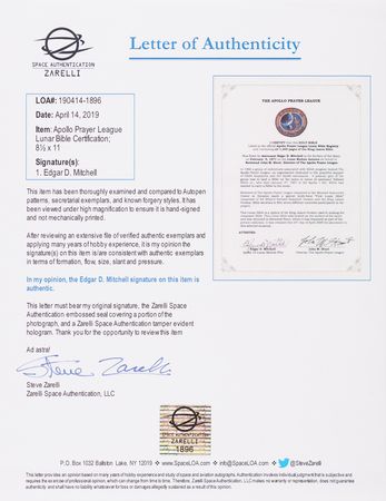 Lot #6231 Apollo 14 Flown Lunar Bible - Regally Presented Complete Microfilm King James Bible Carried to the Moon's Surface - Image 13