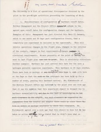 Lot #6031 Gordon Cooper's (4) Project Mercury and Mercury-Atlas 9 Typescript Reports for His Faith 7 Mission - Image 4