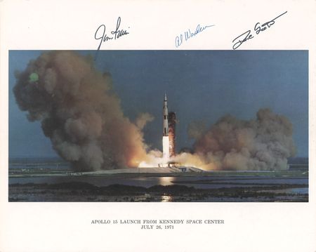 Lot #6275 Apollo 15 Signed Photograph
