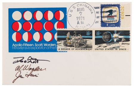 Lot #6267 Apollo 15 Flown 'Phases of the Moon' Cover with Crew-Signed Certificate - Image 2