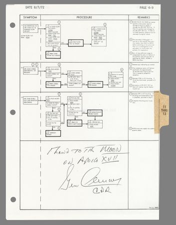 Lot #6303 Apollo 17 Flown Checklist Page - Signed