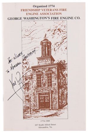 Lot #6177 Neil Armstrong Signed 'Friendship Veterans Fire Engine Association' Booklet - Image 1