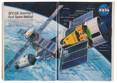 Lot #6468 Skylab: Original Ed Valigursky Artwork for the 1970 Popular Mechanics Article 'Skylab: Our Next Giant Step in Space' - Image 2