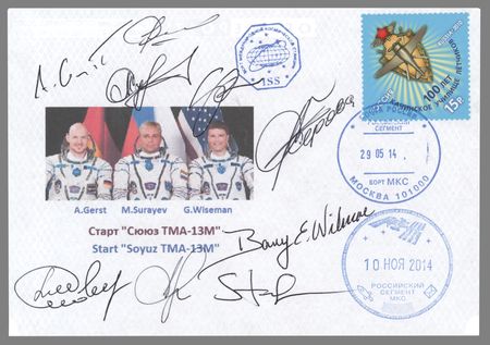 Lot #6442 Soyuz TMA-13M ISS Flown Cover,
