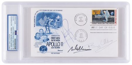 Lot #6148 Apollo 11 Crew-Signed First Day Cover