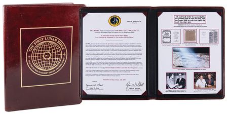 Lot #6233 Apollo 14 Lunar Bible 50-Page Fragment - Flown to the Lunar Surface, One of 32 Fabergé Egg Examples - Image 9