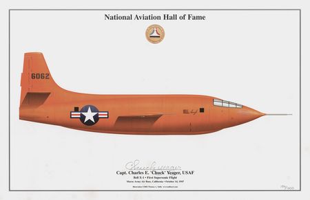 Lot #6013 Chuck Yeager Signed 'Bell X-1' Print
