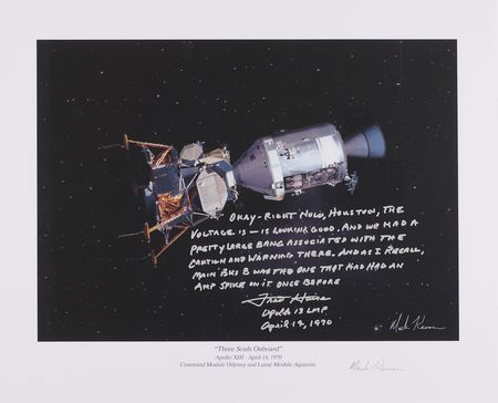 Lot #6220 Fred Haise Signed Print - 'Three Souls