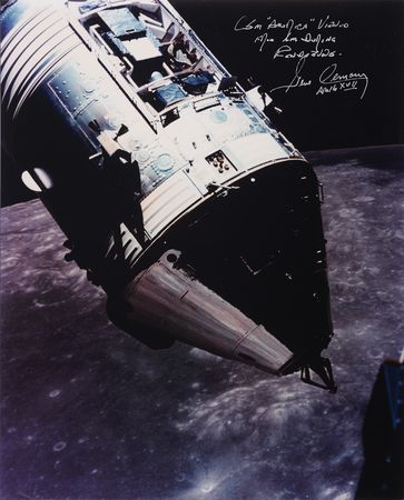 Lot #6310 Gene Cernan Signed Oversized Photograph
